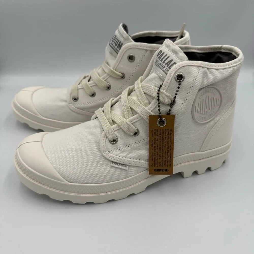Palladium Womens Pampa Star White Round Toe Zippered Ankle Boots Size 9.5 New